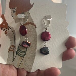 Stylish and Chic cranberry dangle earrings
